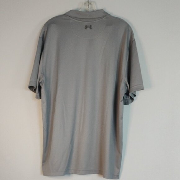 Under Armour Gray Athletic Performance Wear Polo Shirt 2XL- Sporty Golf Outdoor - Picture 5 of 5